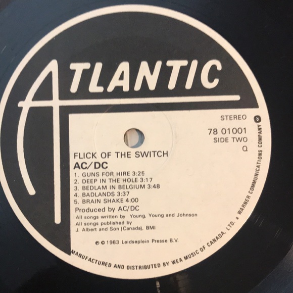 AC/DC “Flick of the Switch” vintage vinyl album 1983 release - Picture 4 of 4